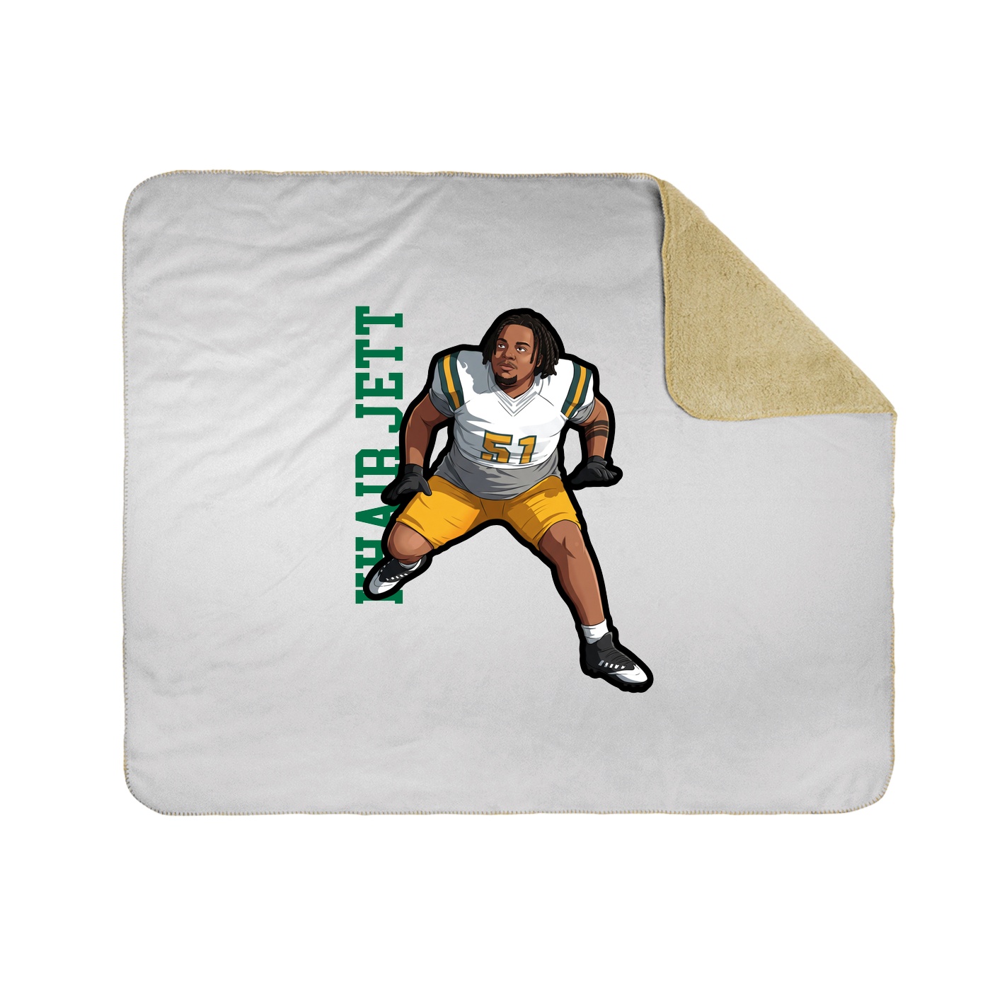 Throw Blanket — Name Vertical in White