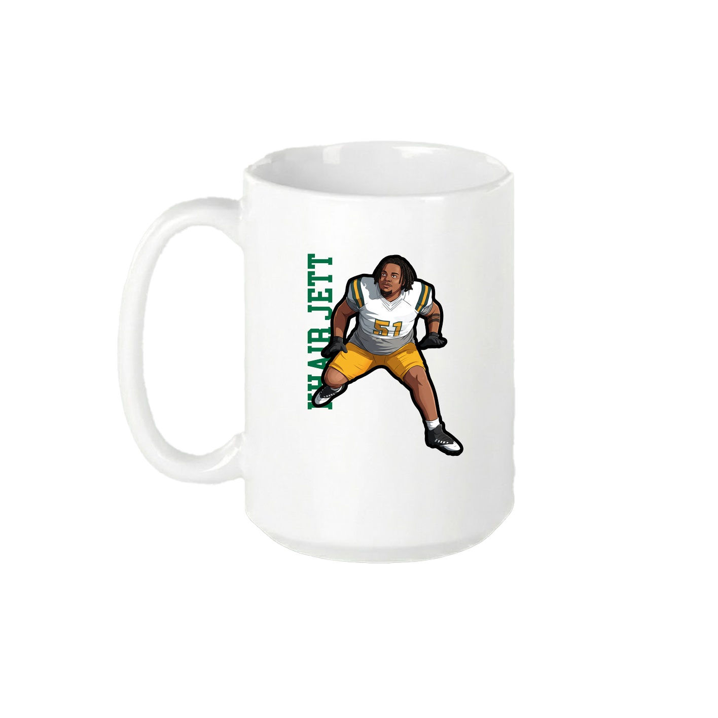 15oz Coffee Mug — Name Vertical in White