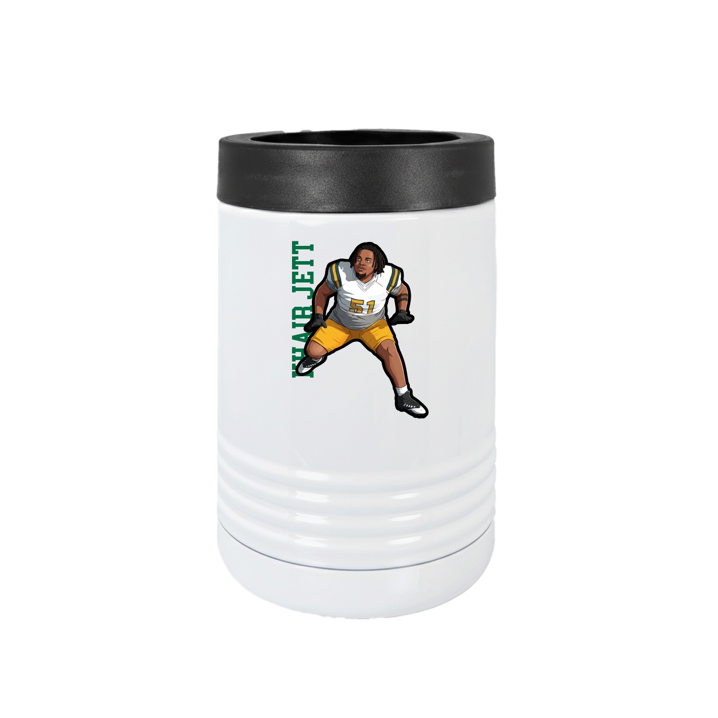 Beverage Holder — Name Vertical in White