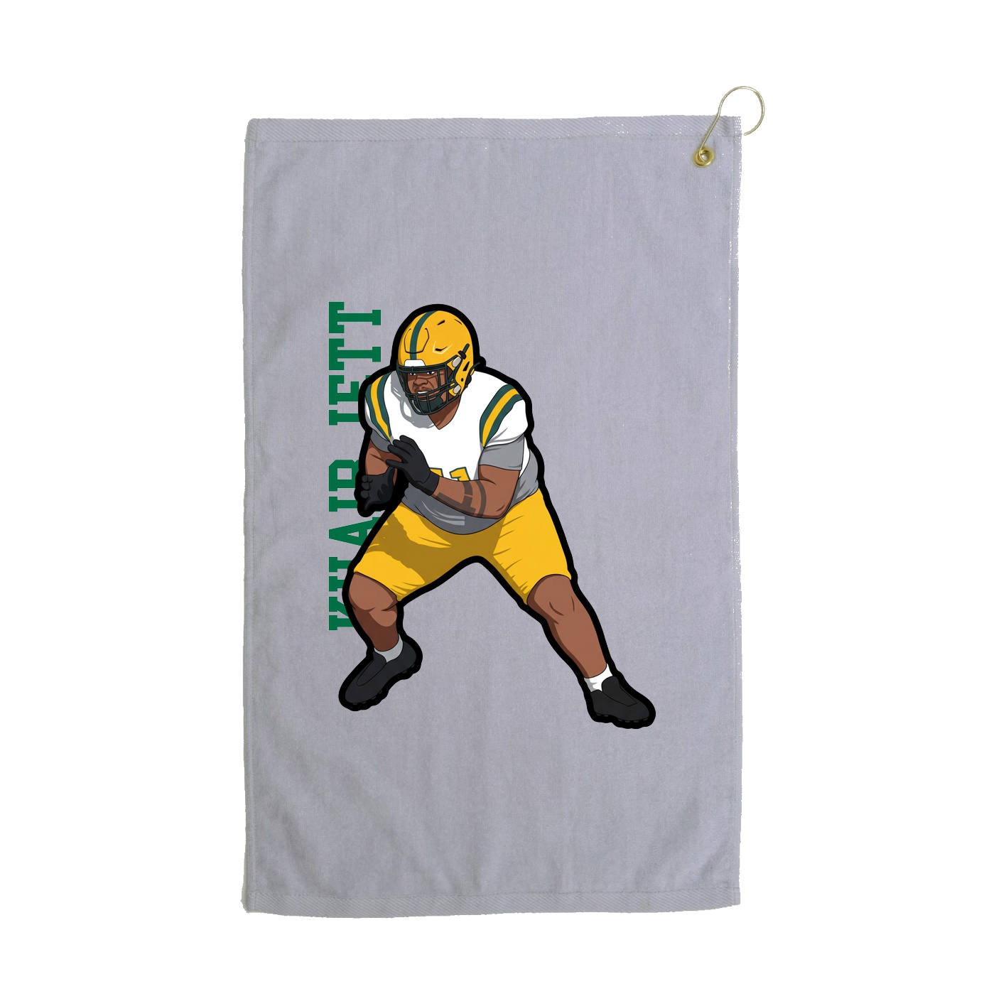 Golf Towel — Name Vertical in Grey