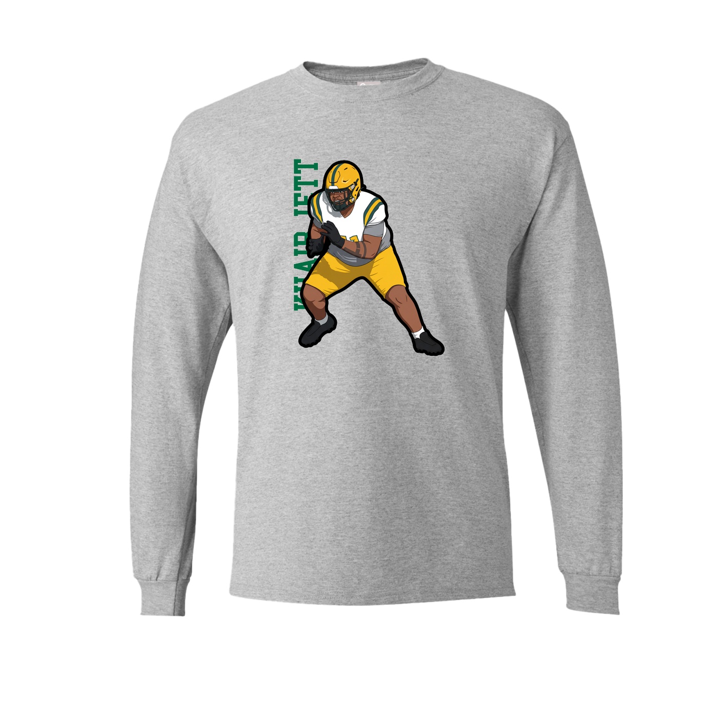 Long Sleeve Tee — Name Vertical in Grey