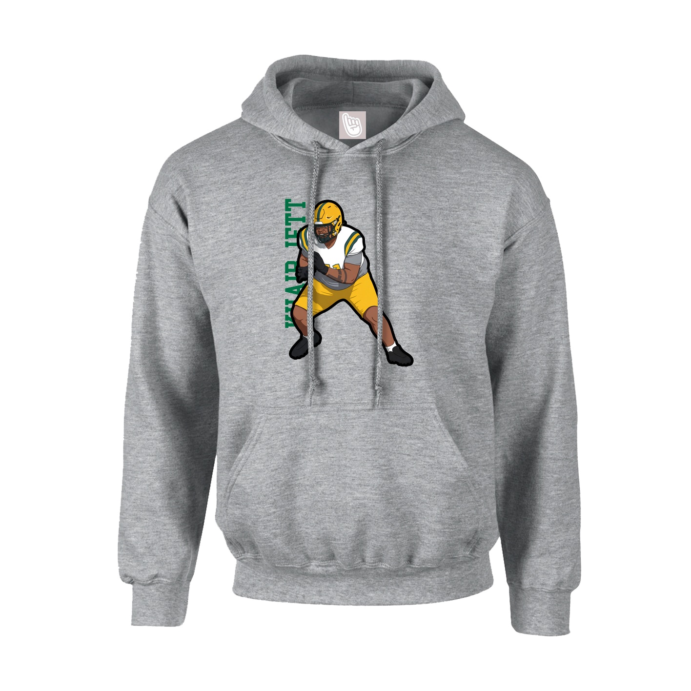 Hoodie — Name Vertical in Grey