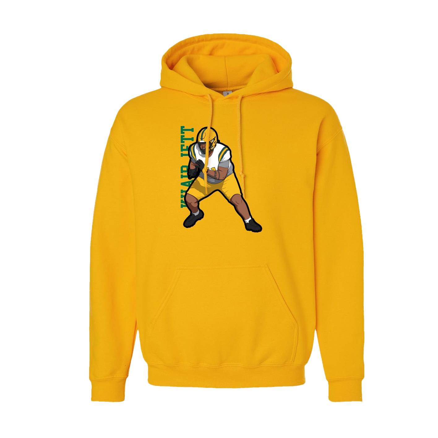 Youth Hoodie — Name Vertical in Gold