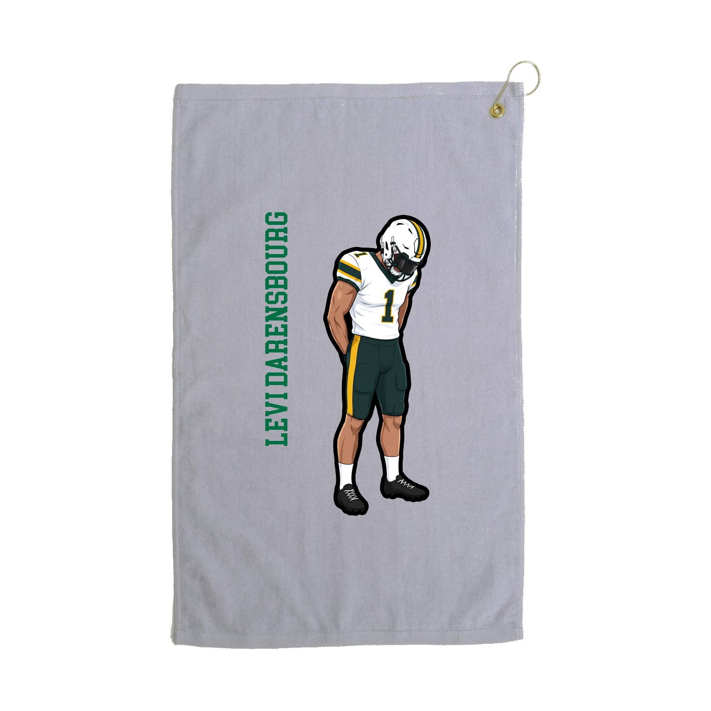Golf Towel — Name Vertical in Grey
