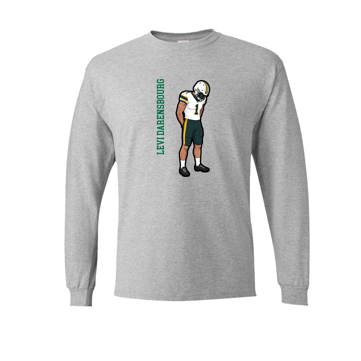 Long Sleeve Tee — Name Vertical in Grey