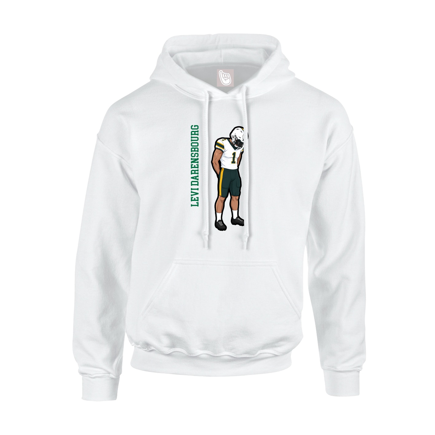 Youth Hoodie — Name Vertical in White