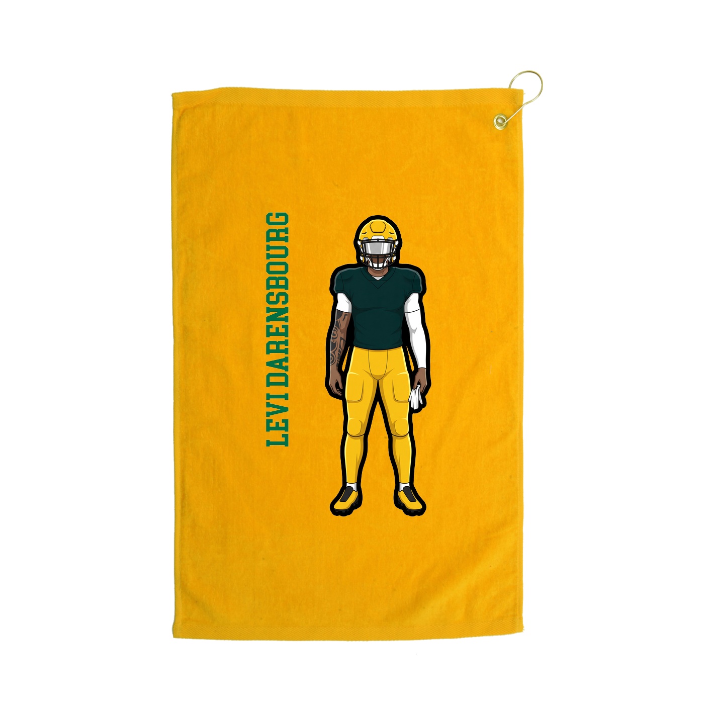 Golf Towel — Name Vertical in Gold