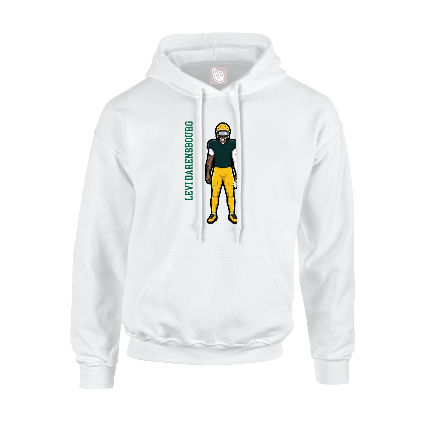Hoodie — Name Vertical in White