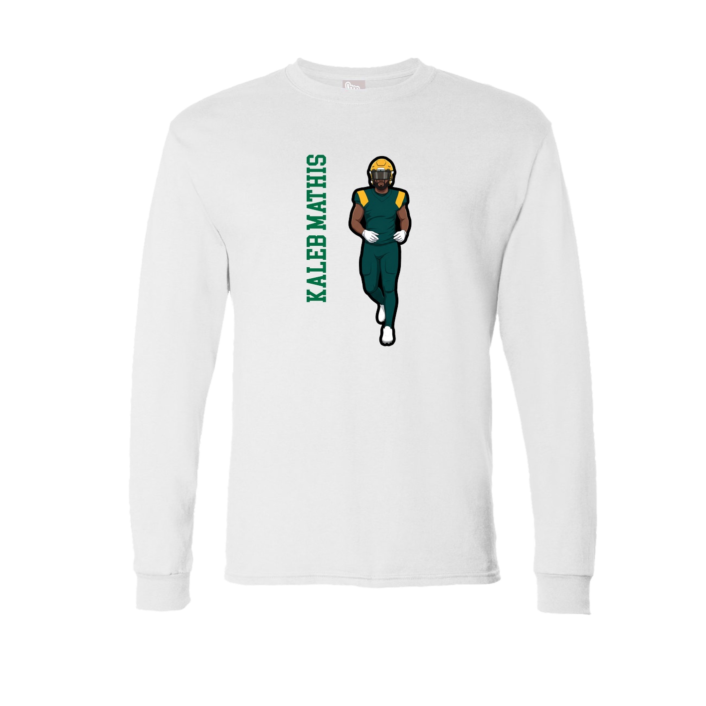 Long Sleeve Tee — Name Vertical in White