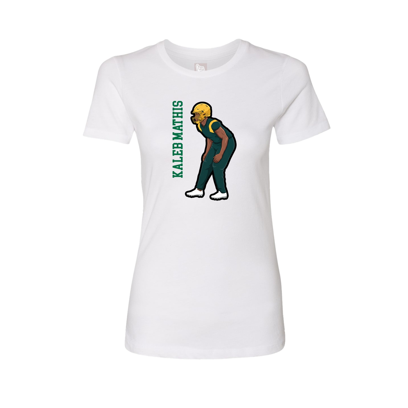 Fitted Women's Tee — Name Vertical in White
