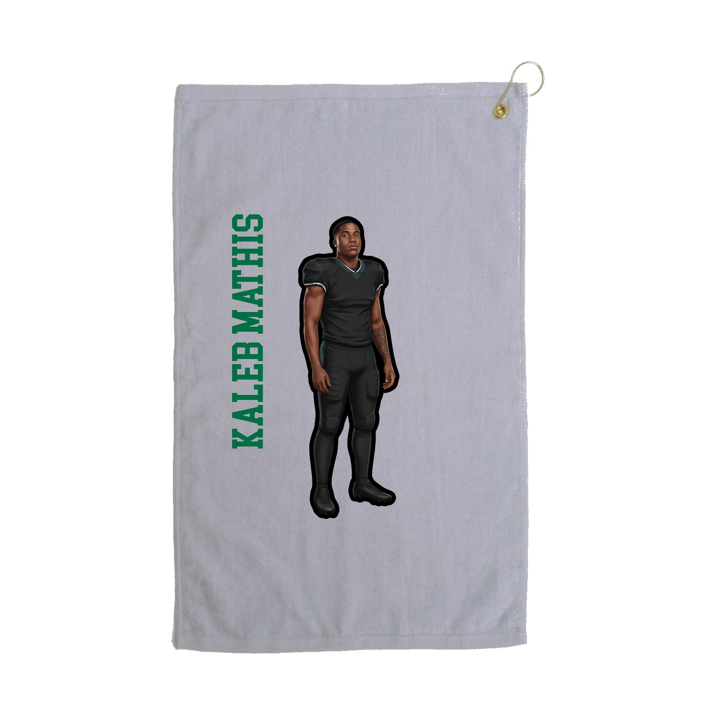 Golf Towel — Name Vertical in Grey