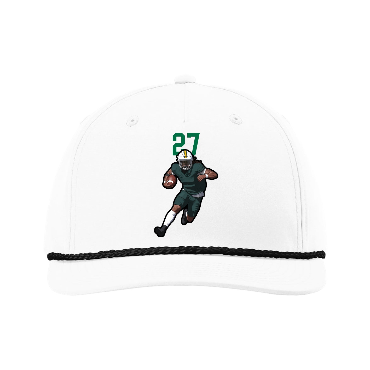 Five-Panel Classic Rope Cap — Number Top in White