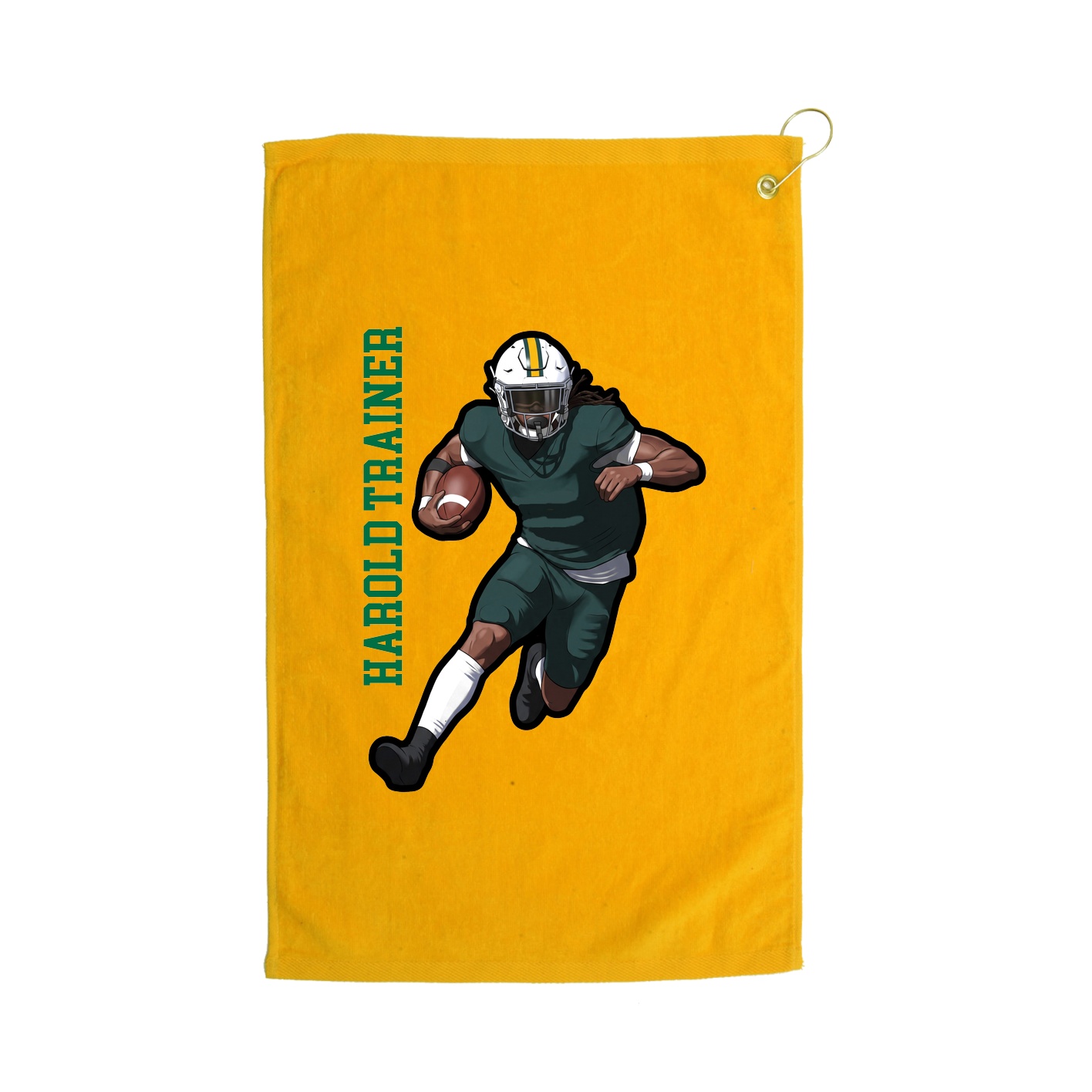 Golf Towel — Name Vertical in Gold