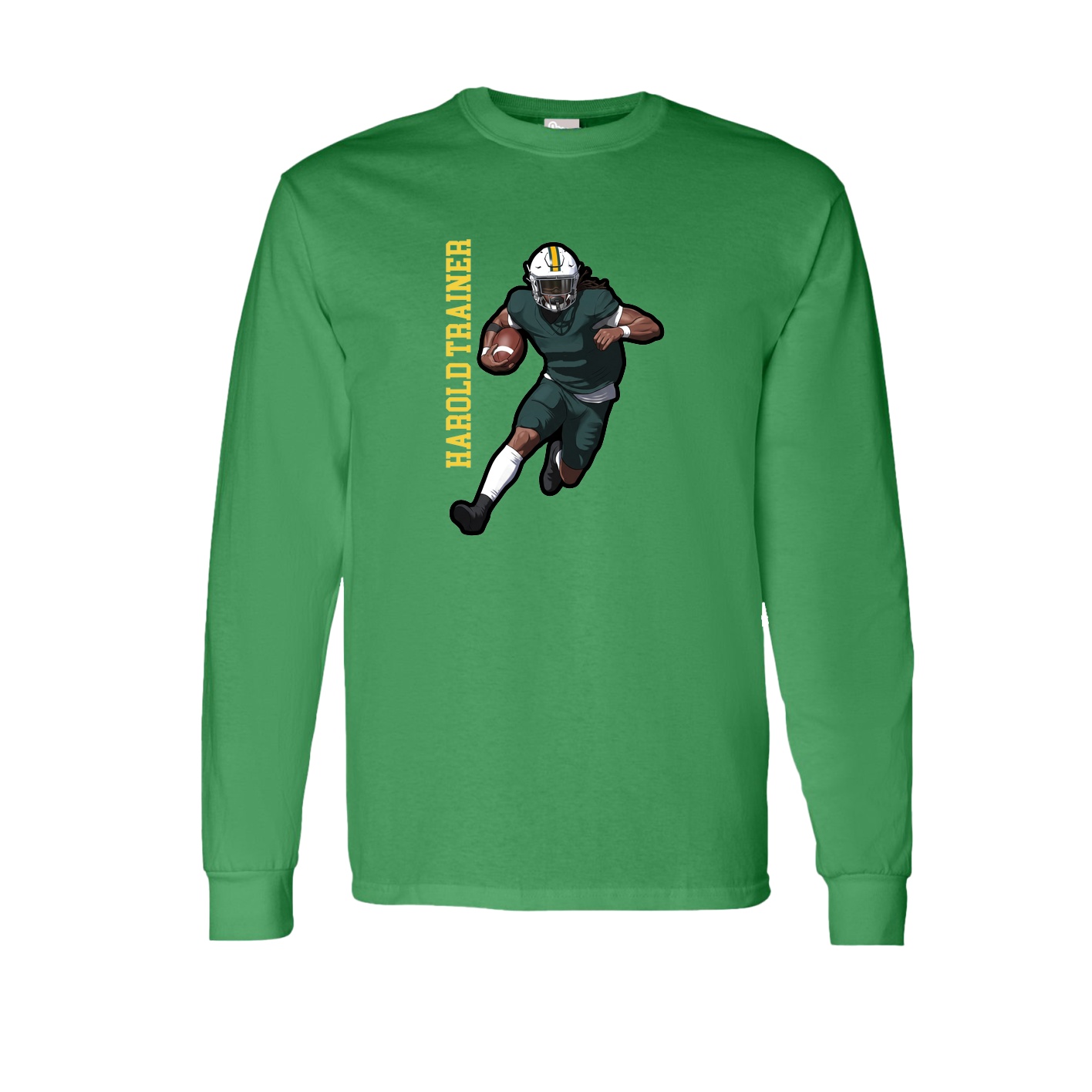 Long Sleeve Tee — Name Vertical in Green