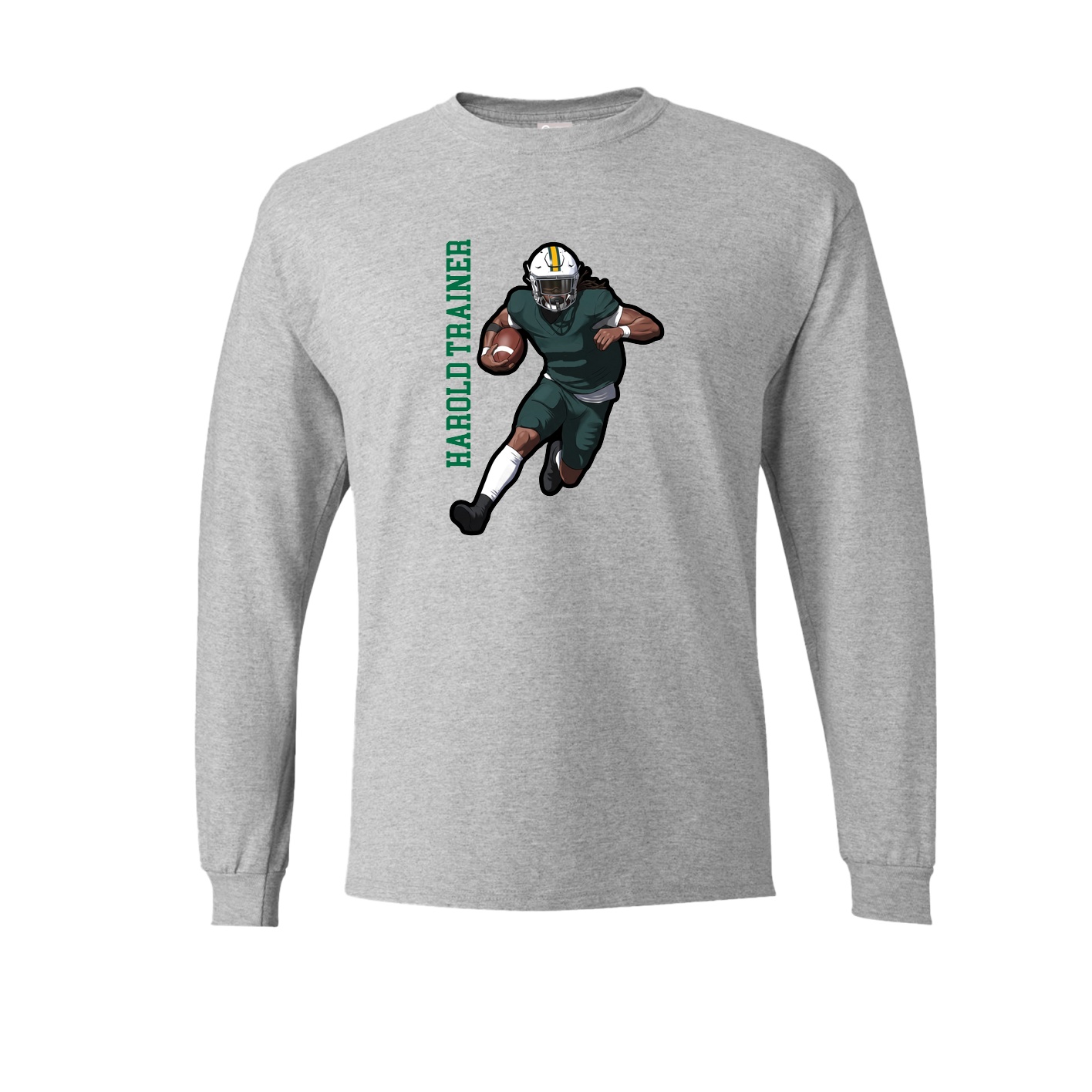 Long Sleeve Tee — Name Vertical in Grey
