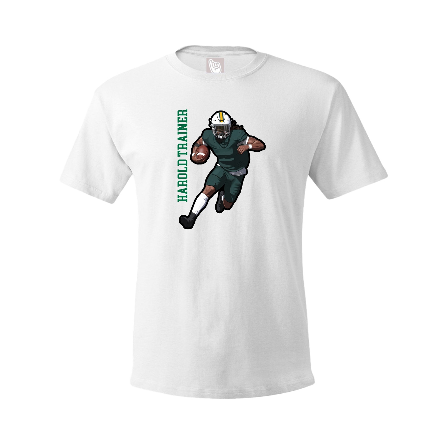 Youth Tee — Name Vertical in White