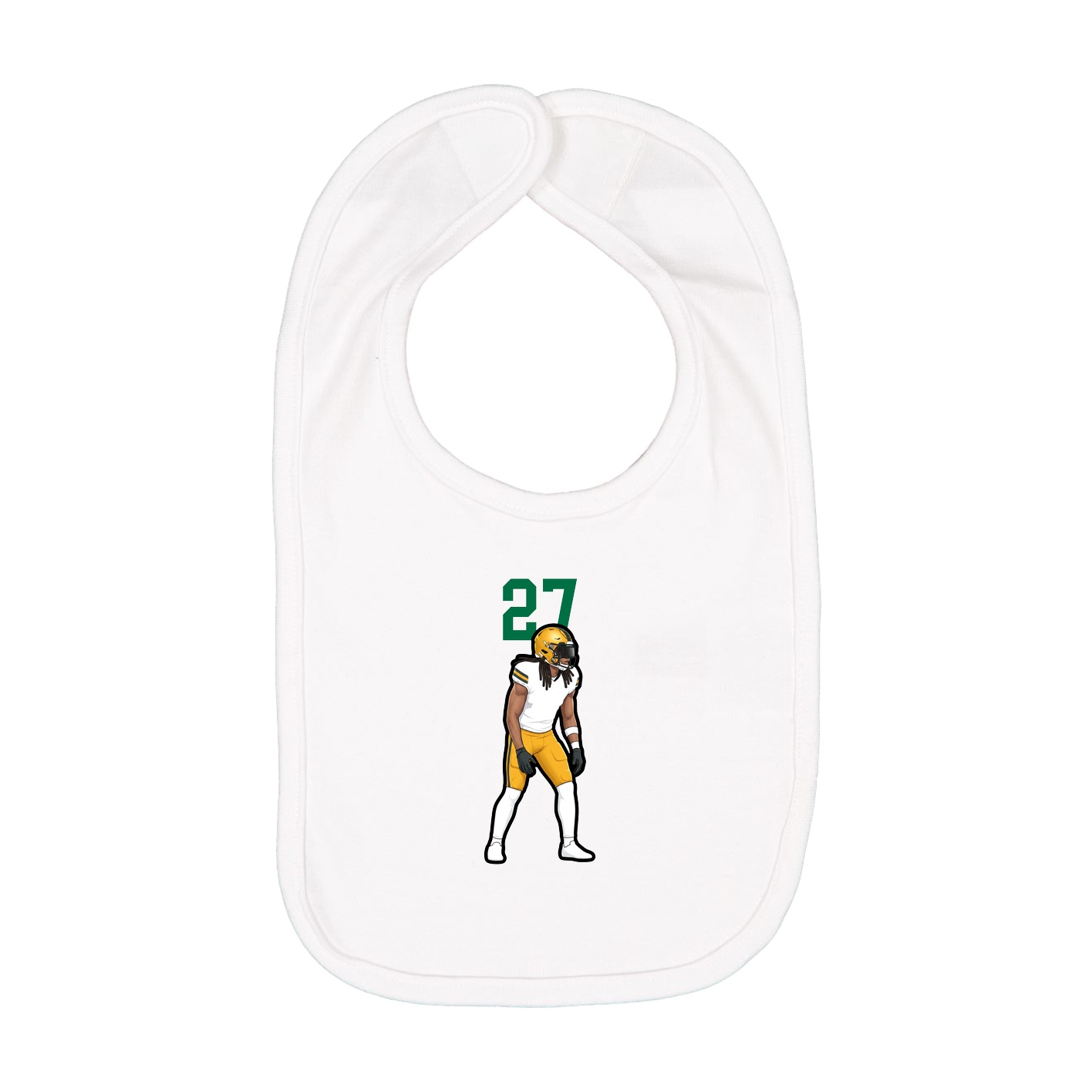 Infant Bib — Number Top in White