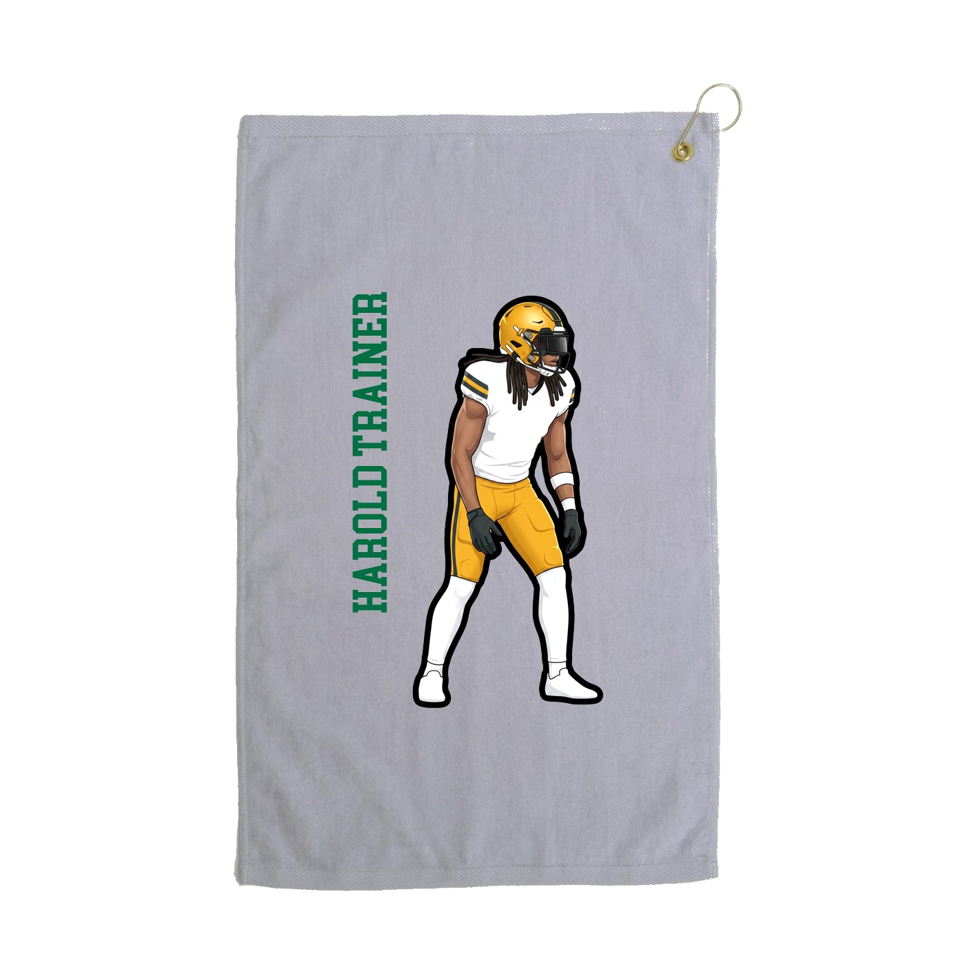 Golf Towel — Name Vertical in Grey