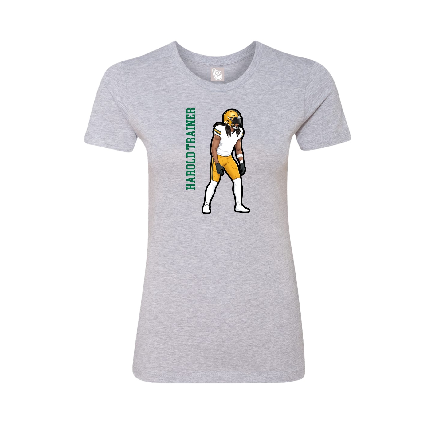 Womens Tee — Name Vertical in Grey