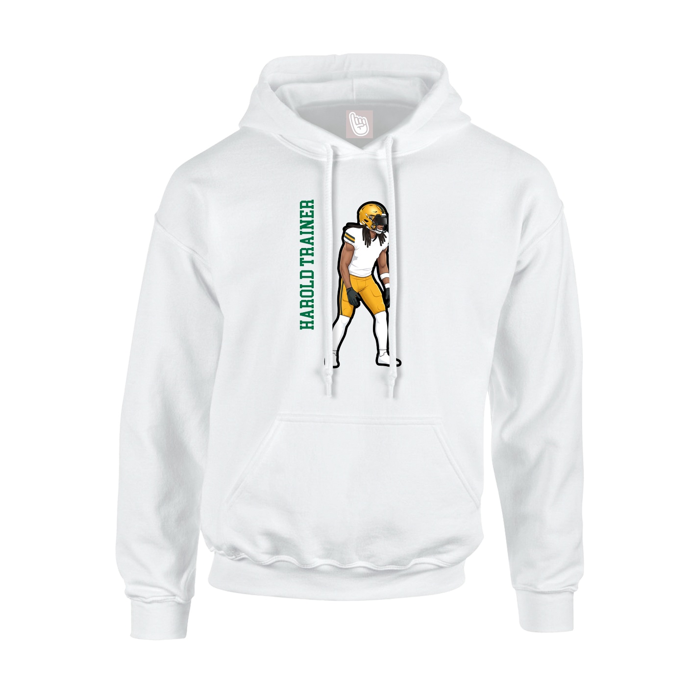 Youth Hoodie — Name Vertical in White
