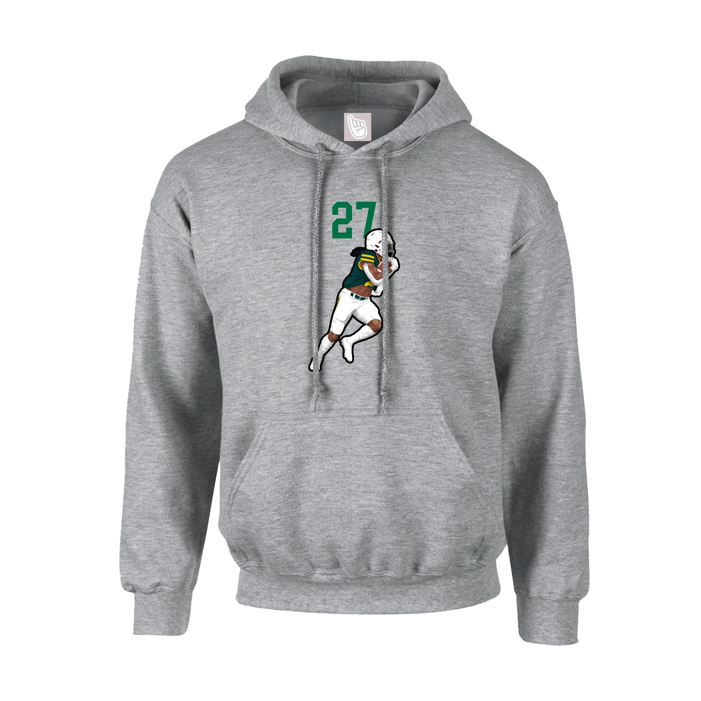 Hoodie — Number Top in Grey