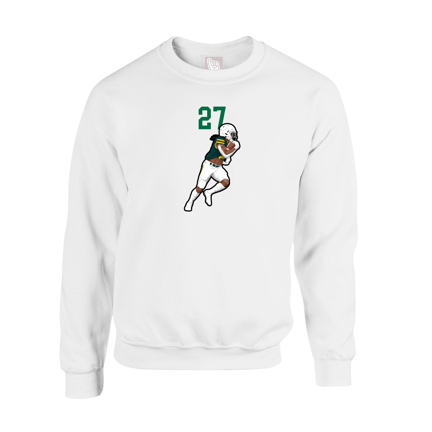 Fleece Crew — Number Top in White