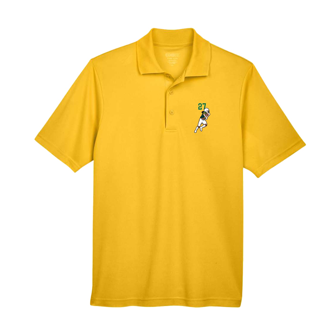 Performance Polo — Number Top in Gold