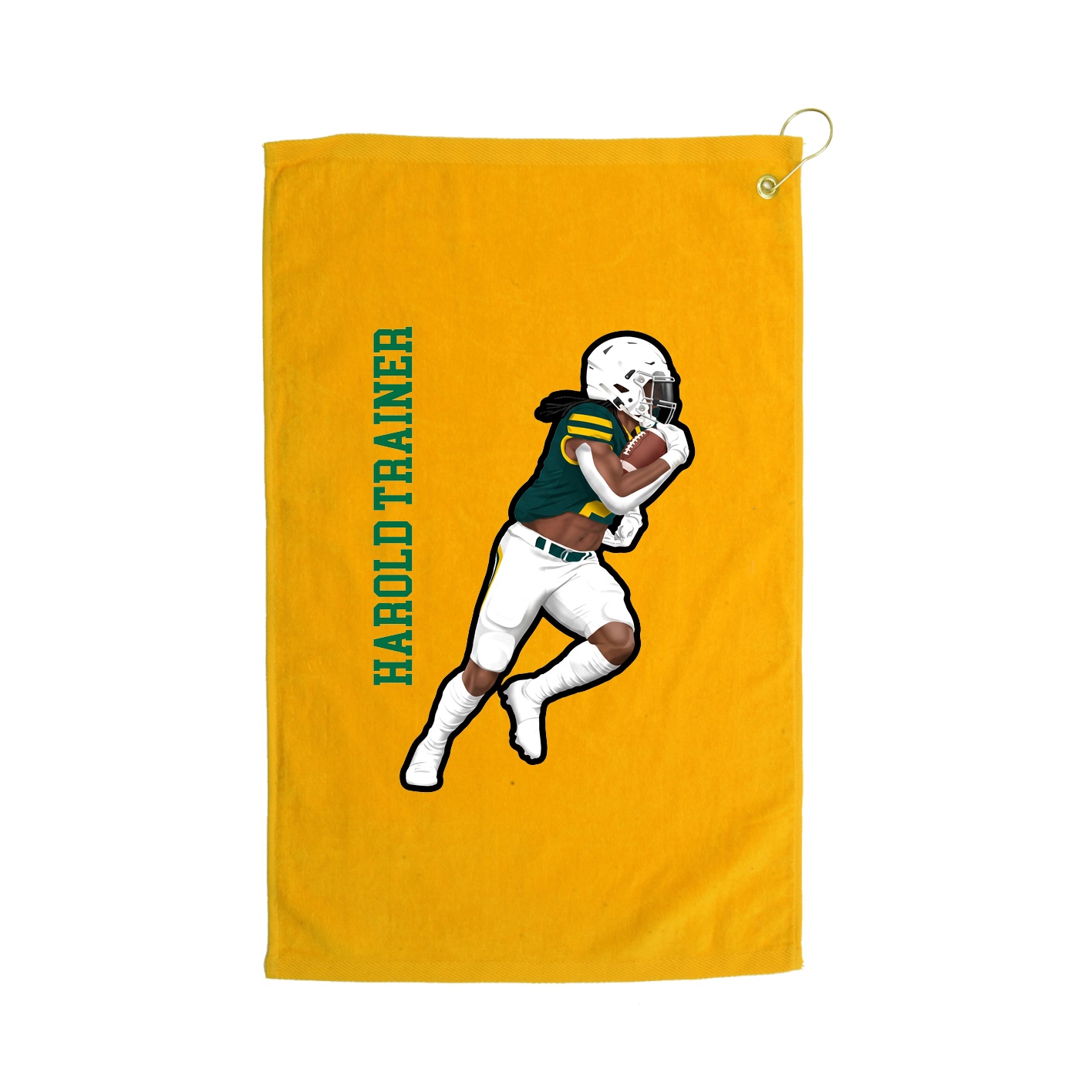 Golf Towel — Name Vertical in Gold