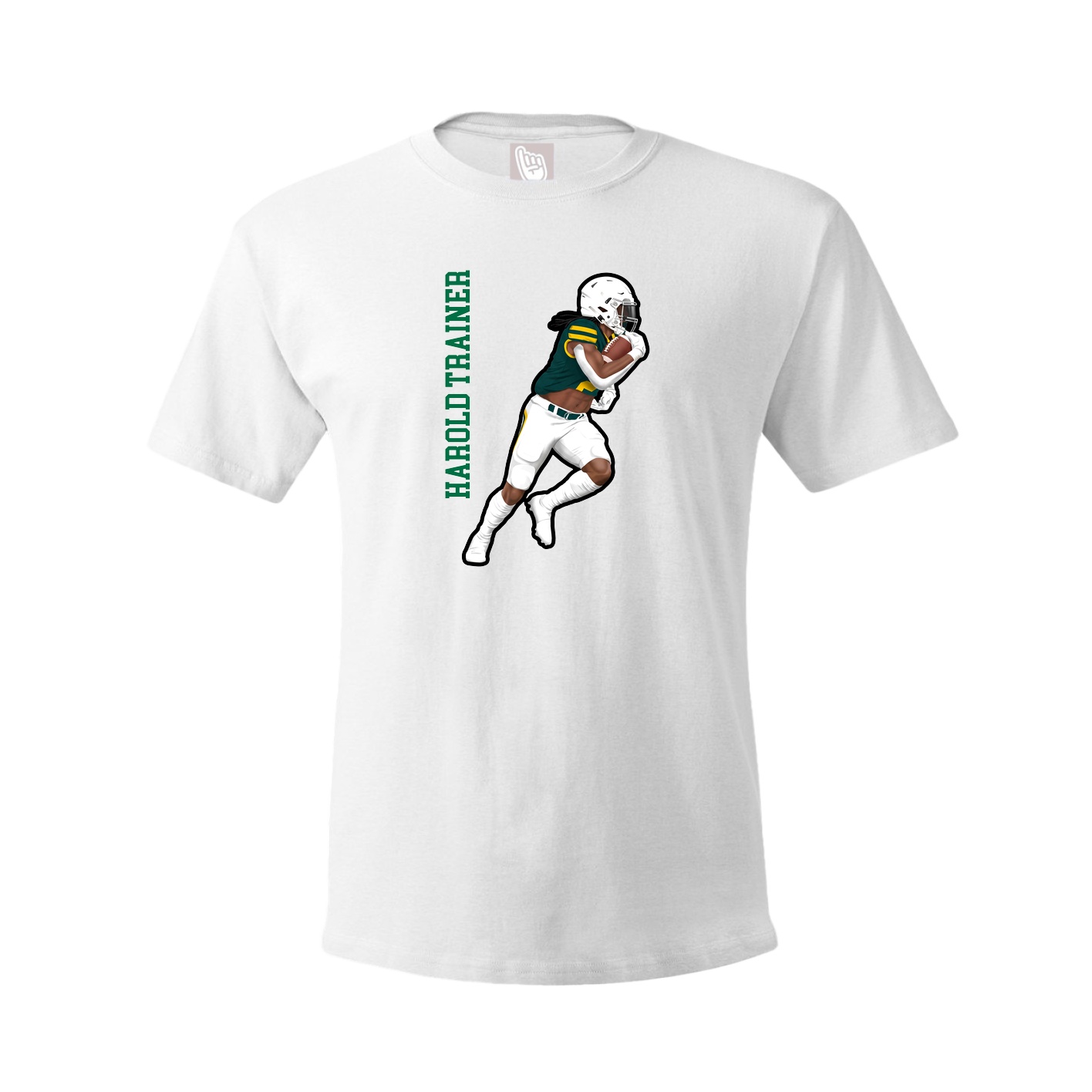 Tee — Name Vertical in White
