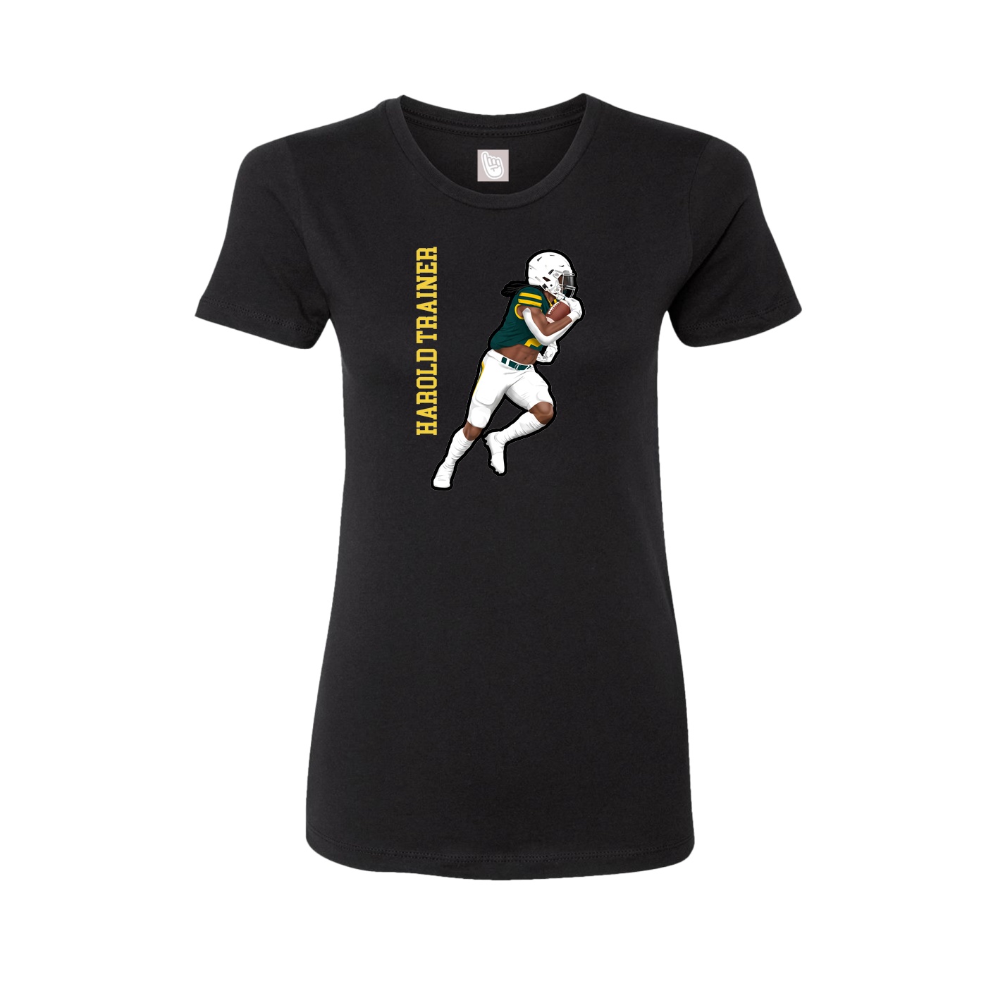 Fitted Women's Tee — Name Vertical in Black