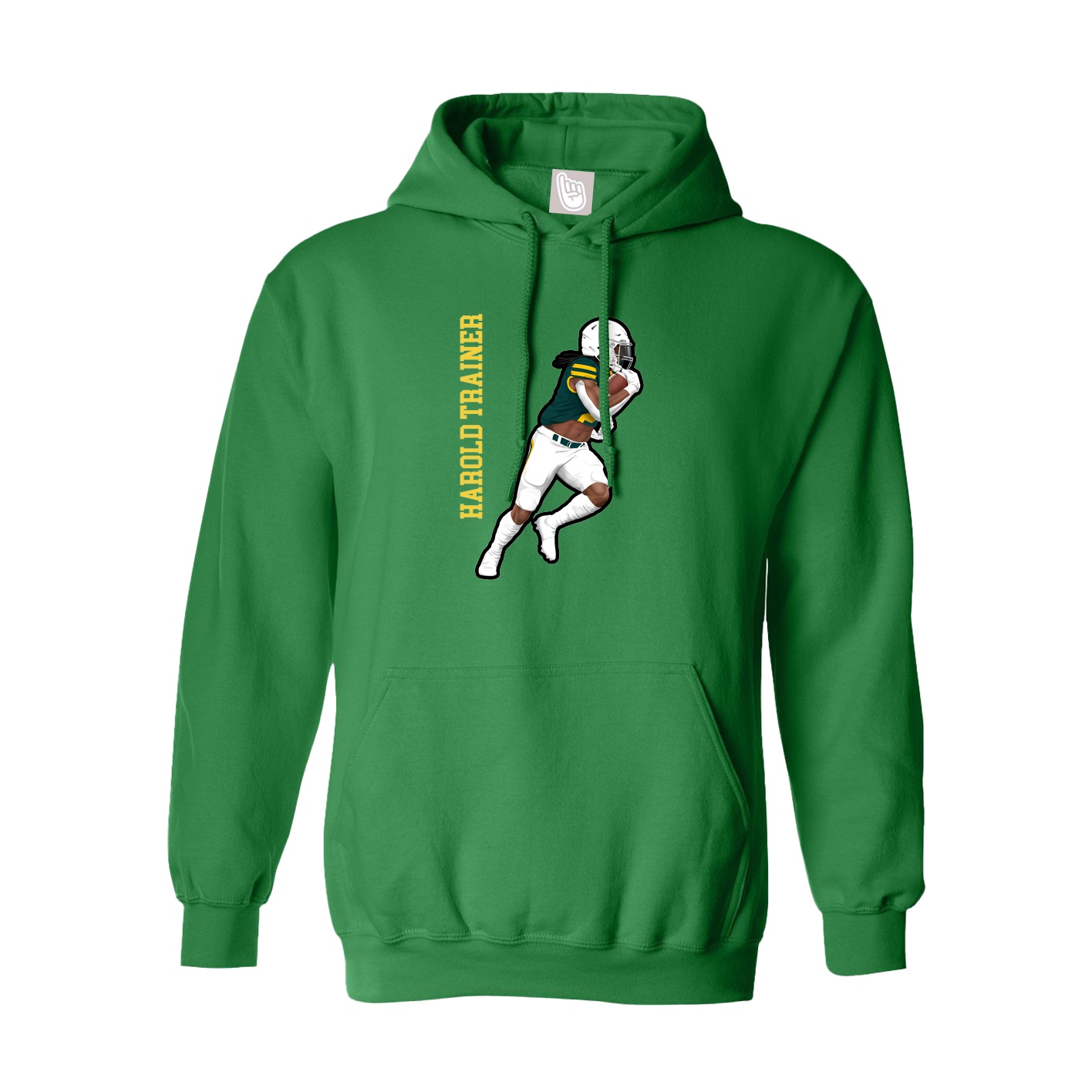 Hoodie — Name Vertical in Green
