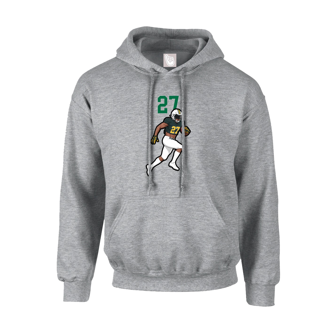 Hoodie — Number Top in Grey