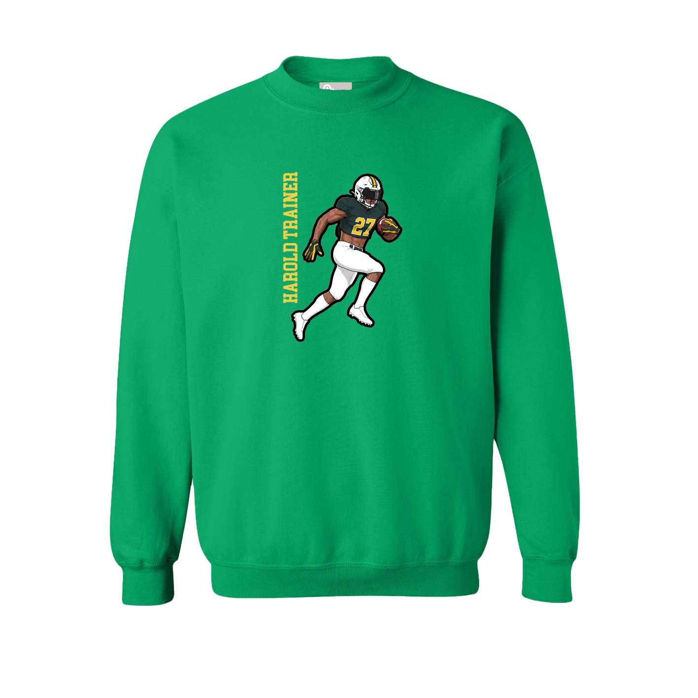 Fleece Crew — Name Vertical in Green