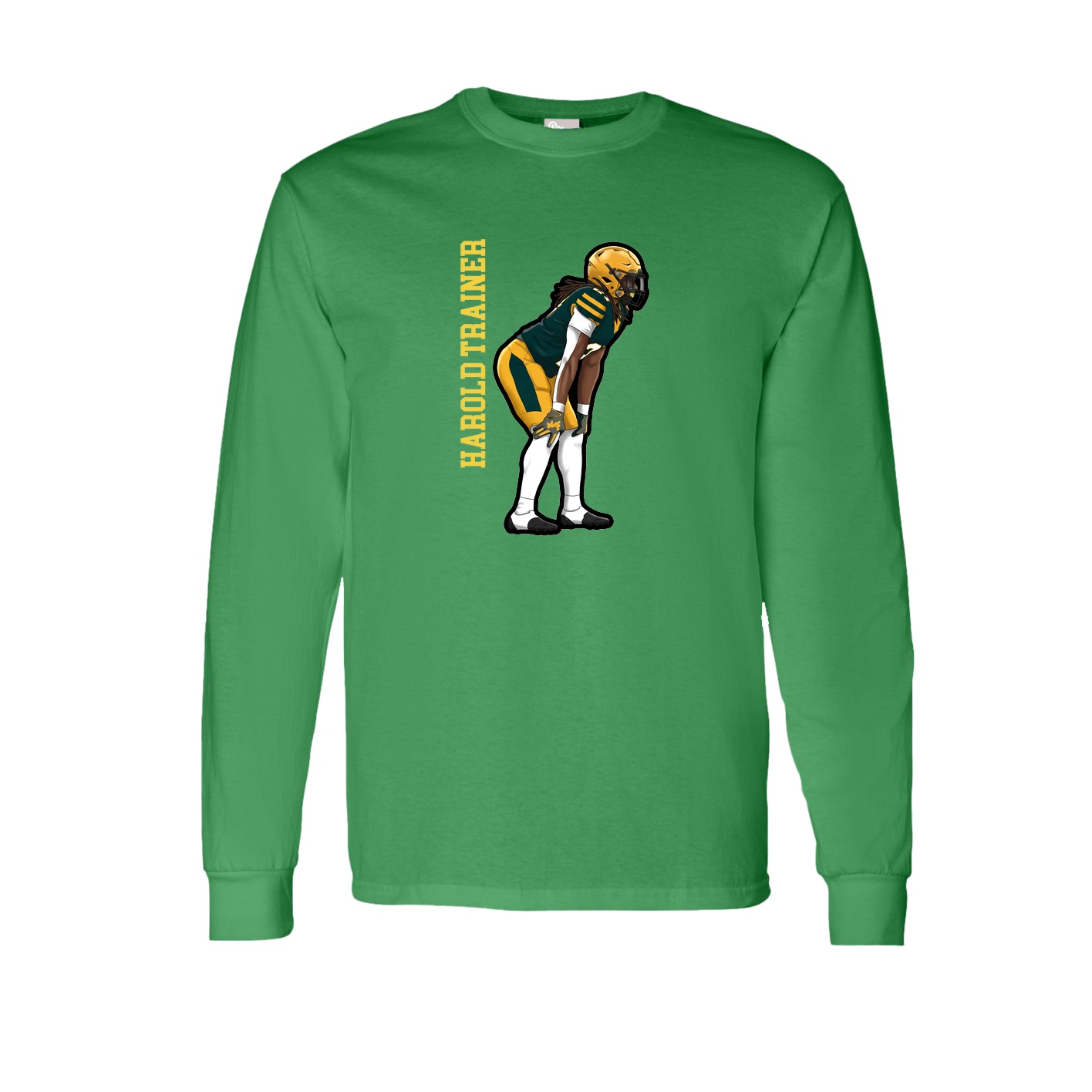Long Sleeve Tee — Name Vertical in Green
