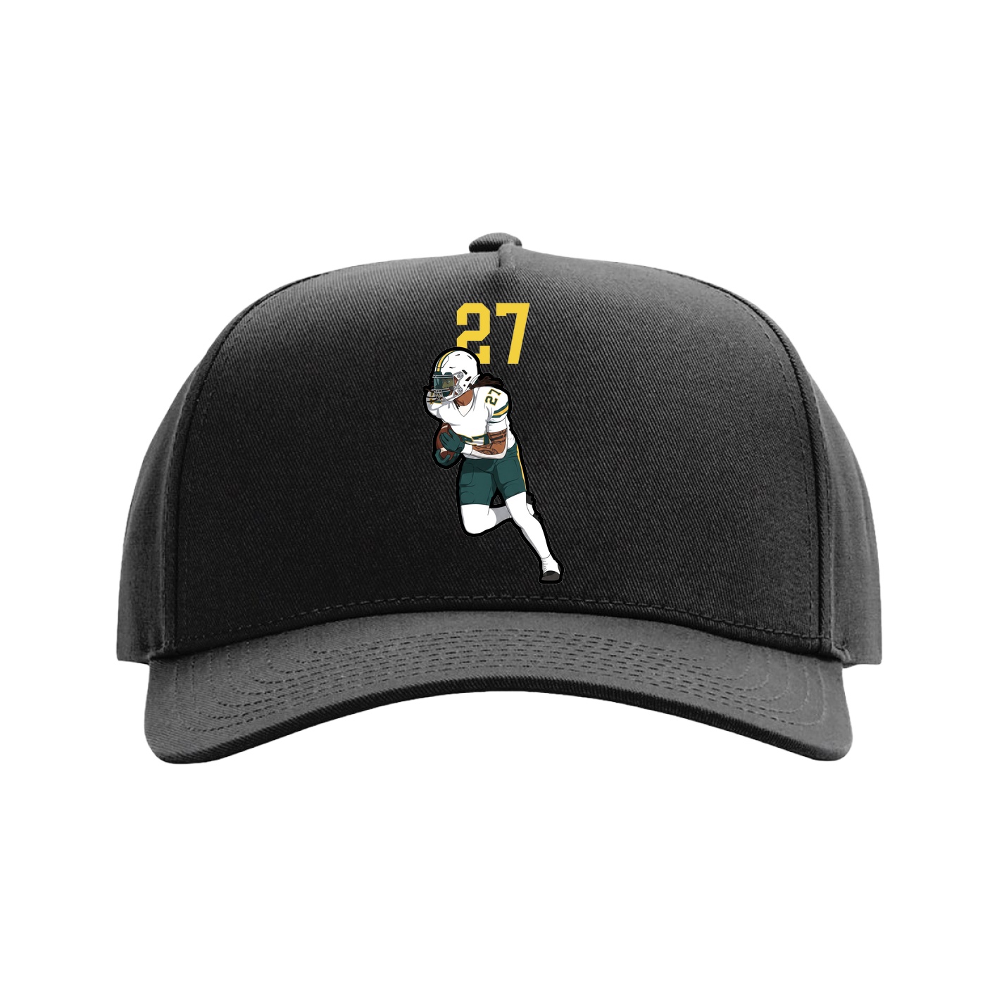 Full Fabric Five-Panel Champ Cap — Number Top in Black