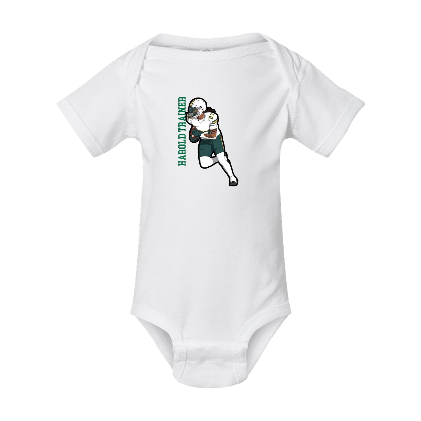 Baby Onesie — Name Vertical in White