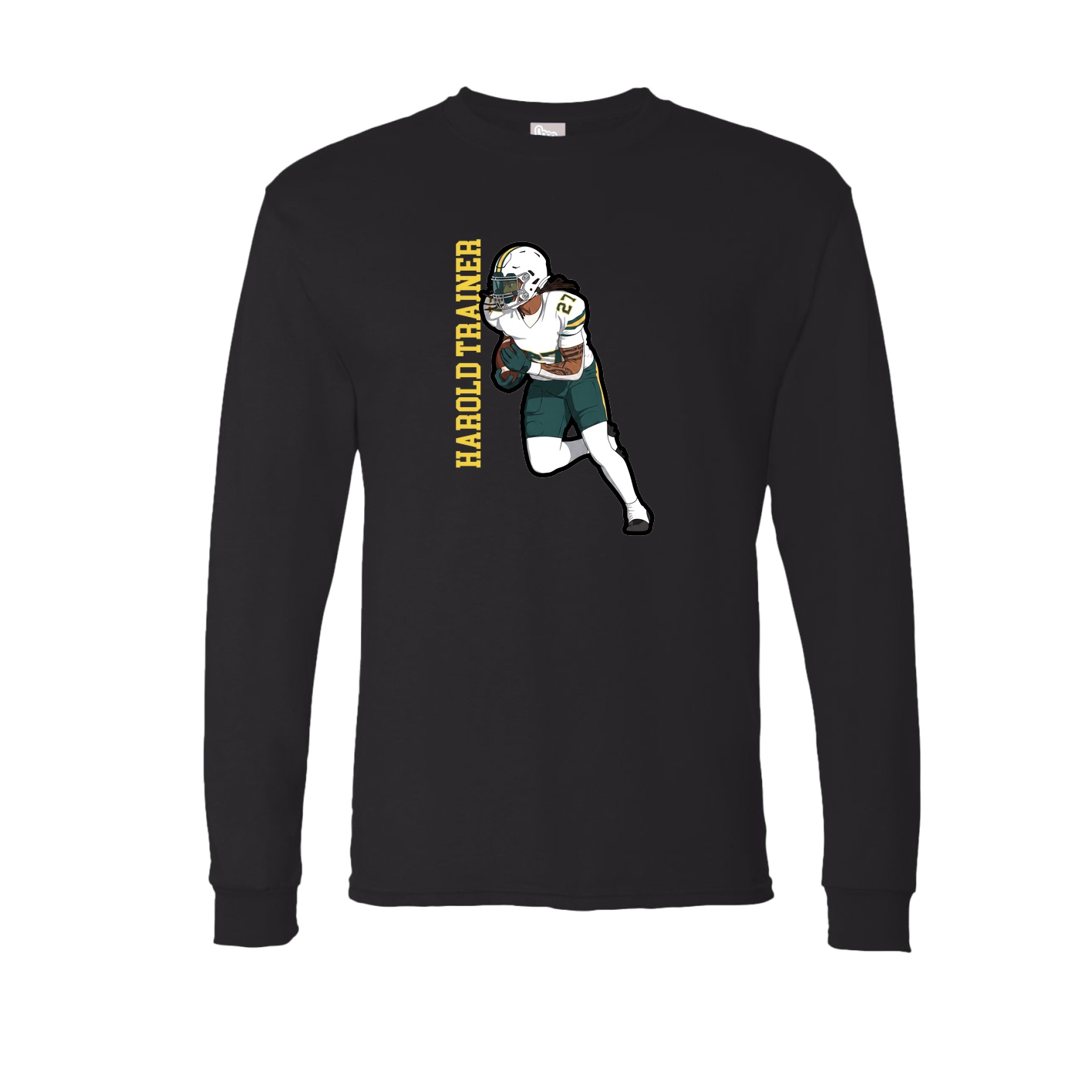 Long Sleeve Tee — Name Vertical in Black