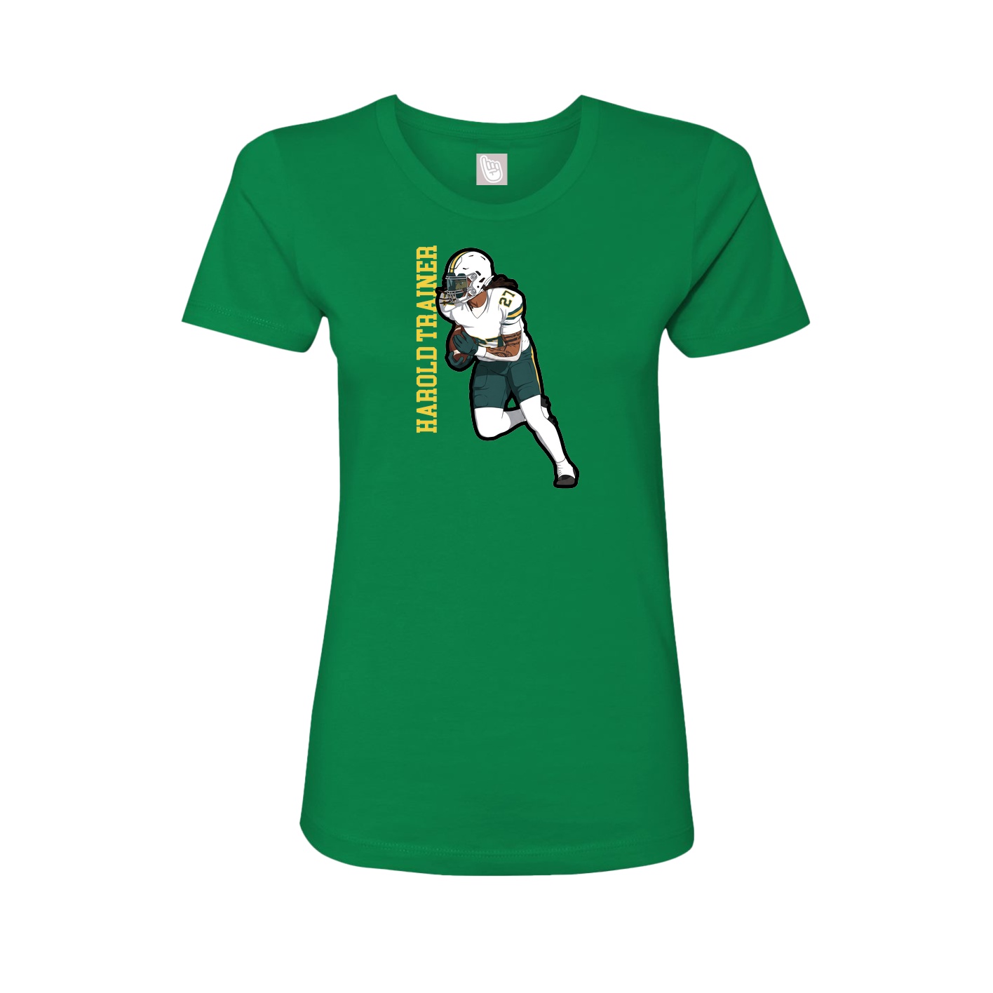 Womens Tee — Name Vertical in Green