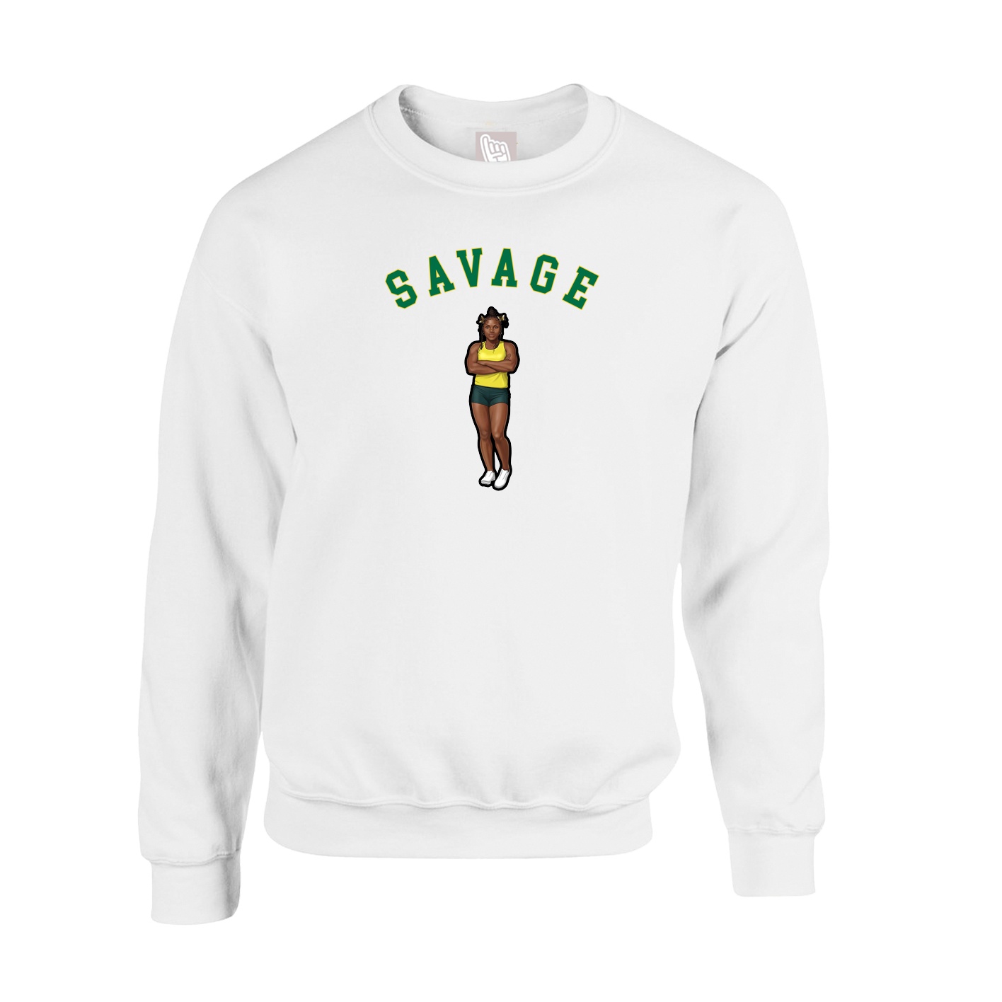 Fleece Crew — Shirsey Arch in White