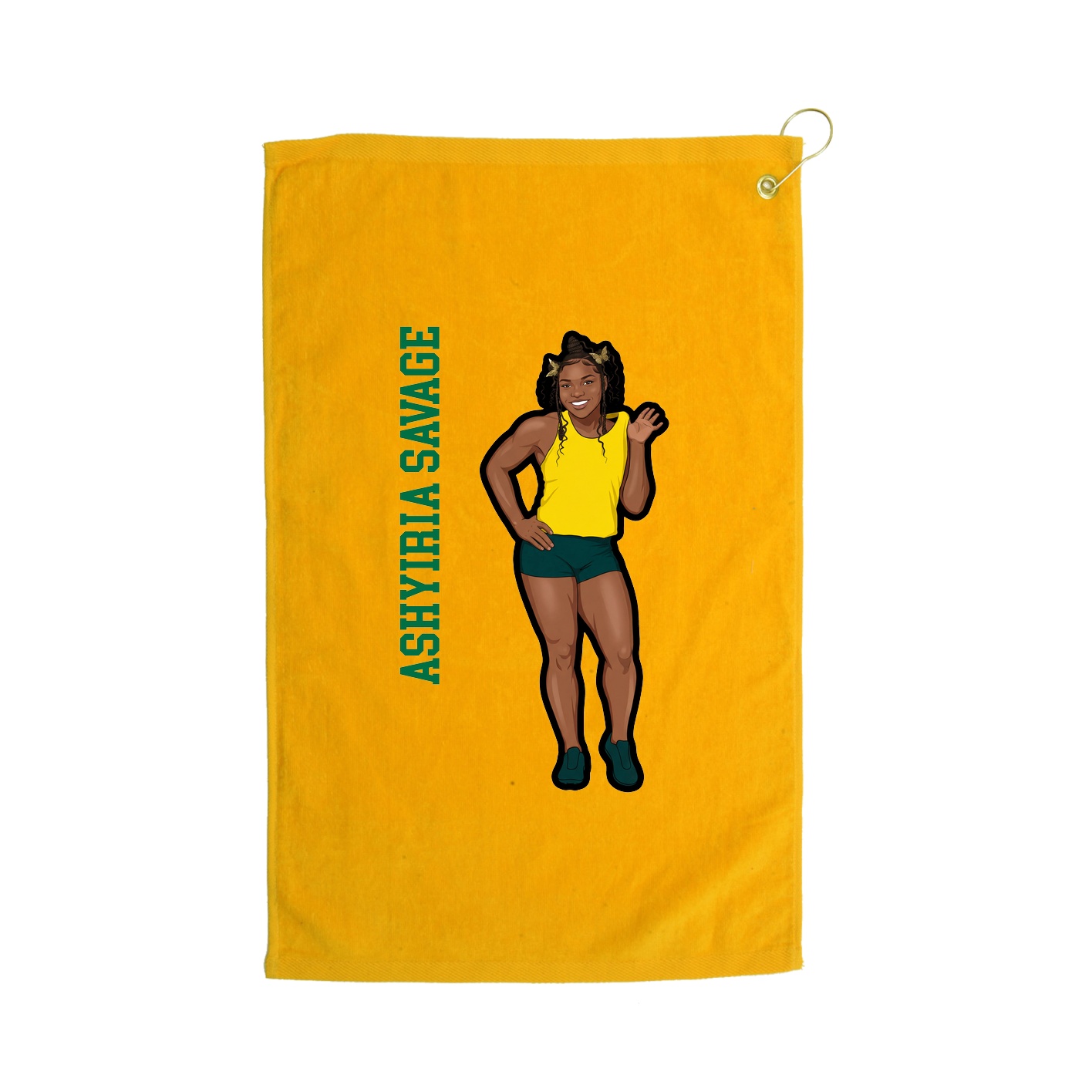 Golf Towel — Name Vertical in Gold