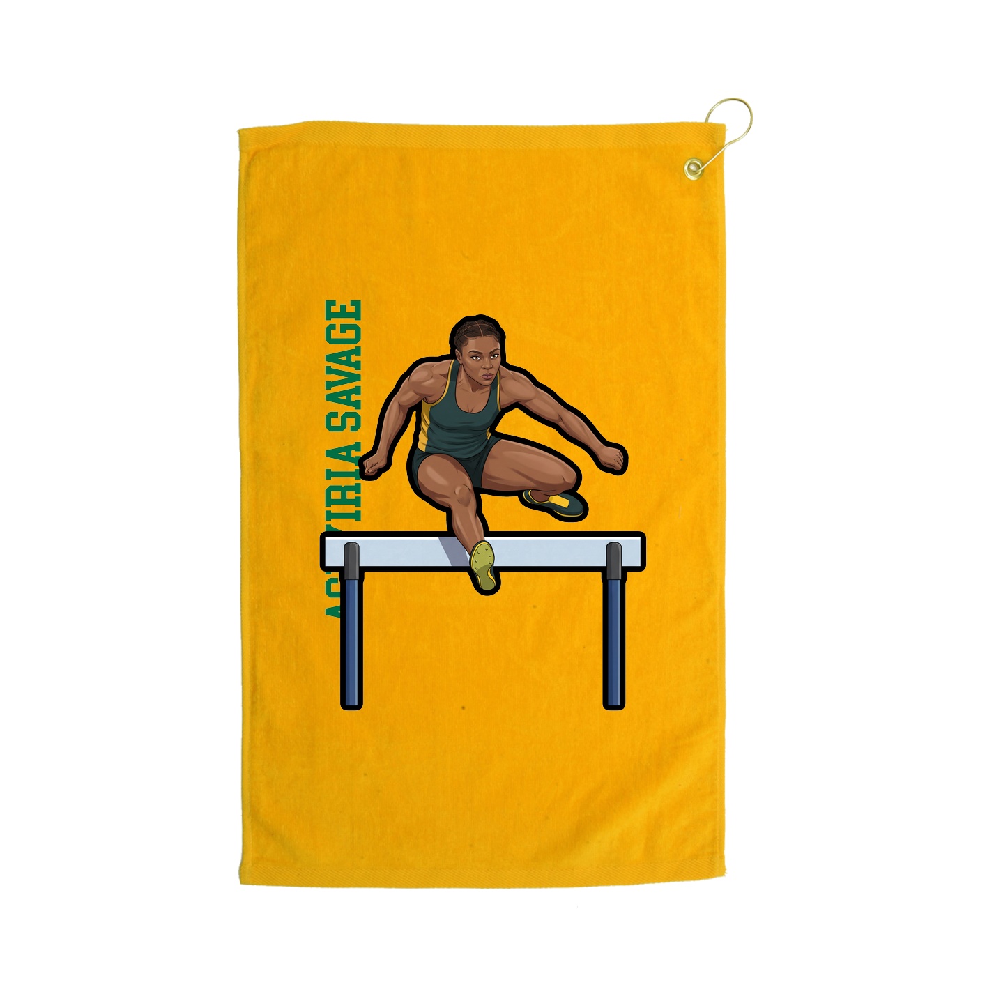 Golf Towel — Name Vertical in Gold