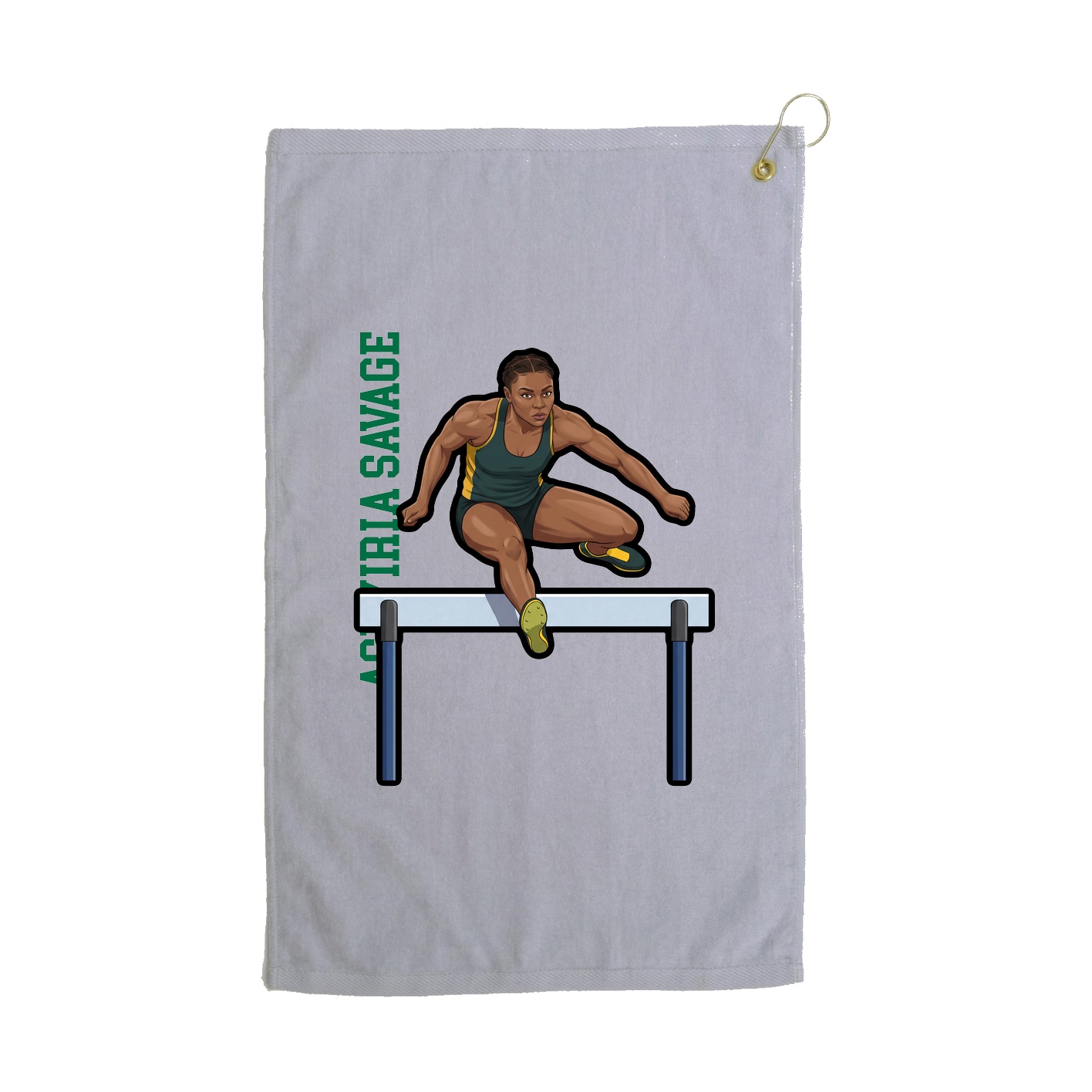 Golf Towel — Name Vertical in Grey