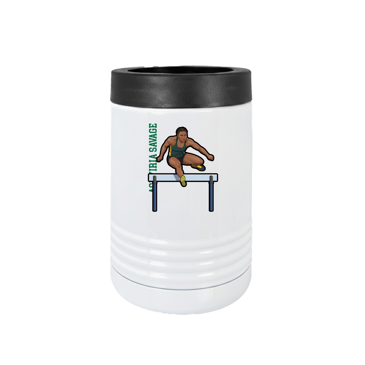 Beverage Holder — Name Vertical in White