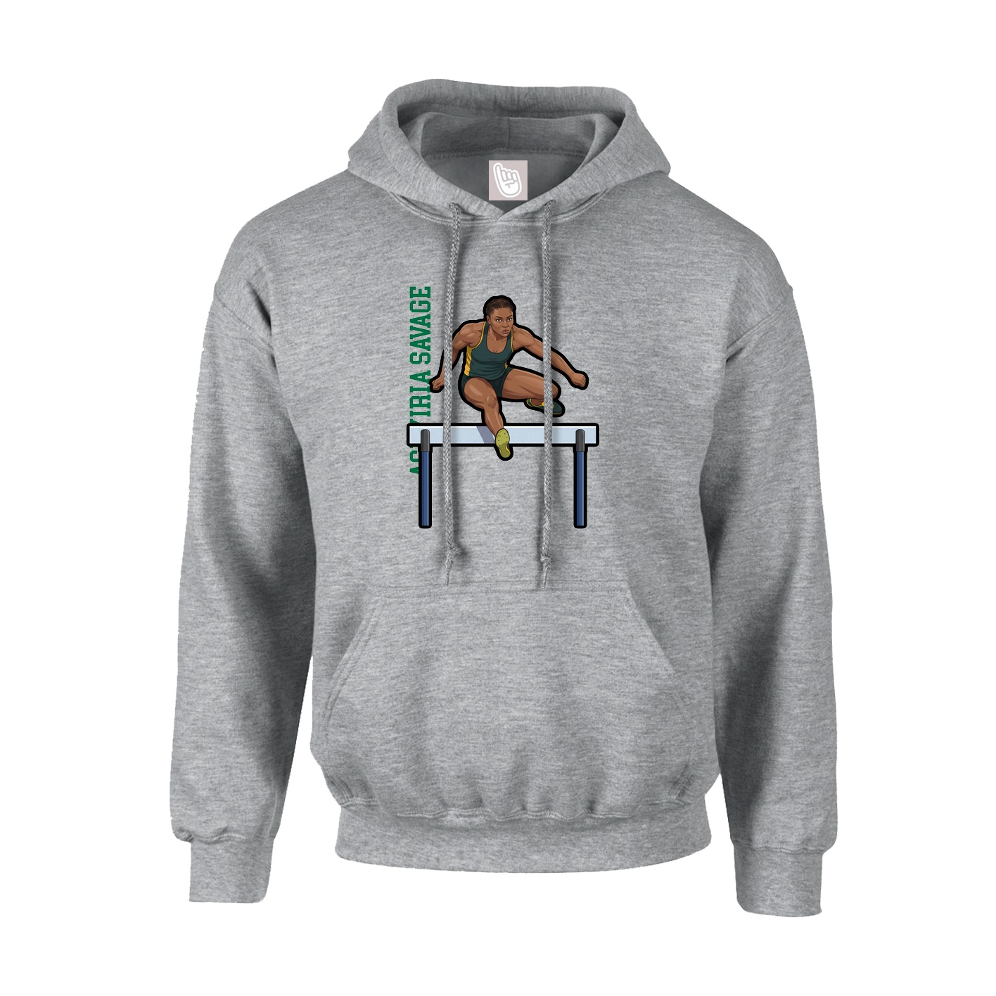 Hoodie — Name Vertical in Grey