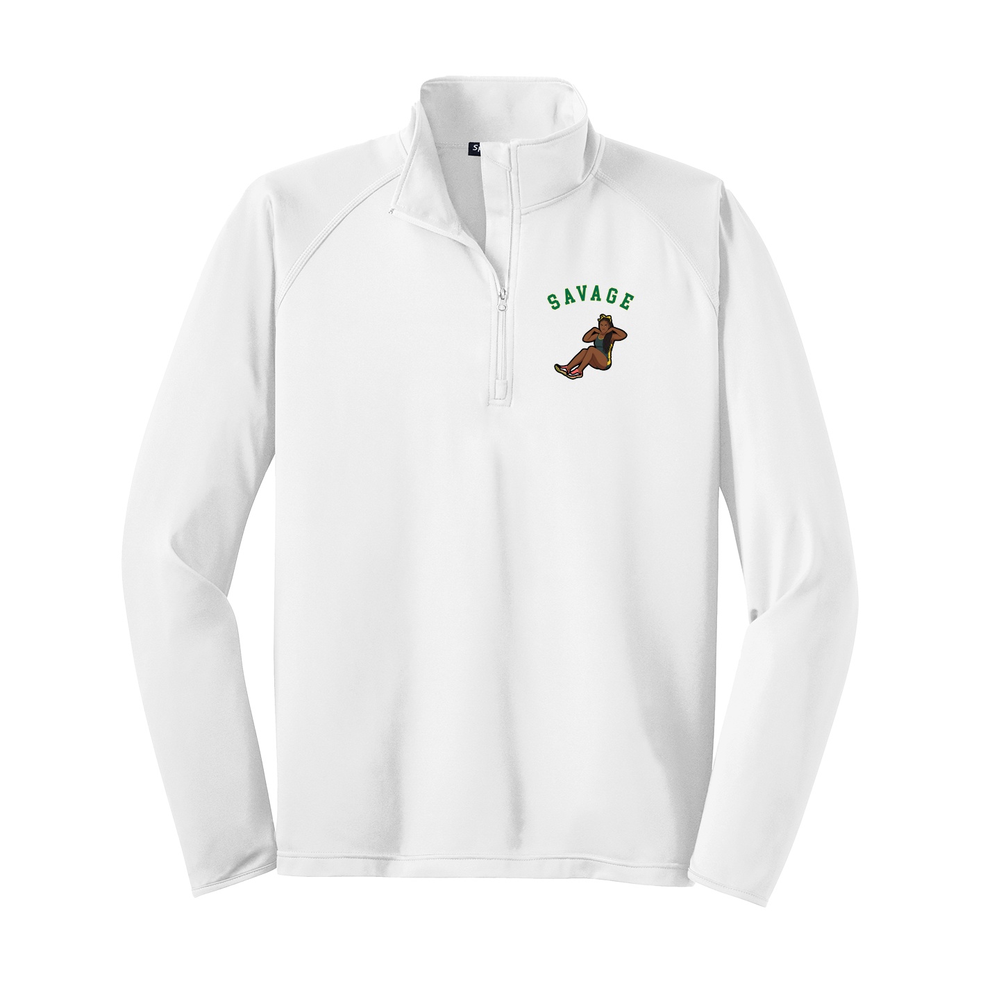 Q-Zip Pullover — Shirsey Arch in White