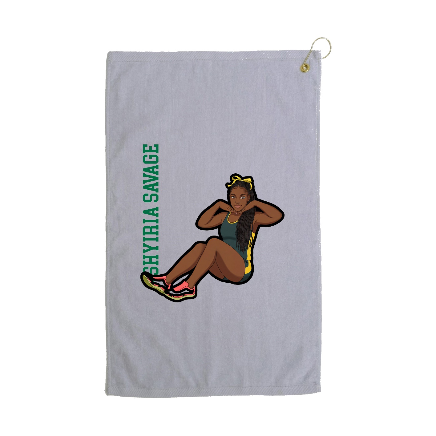 Golf Towel — Name Vertical in Grey