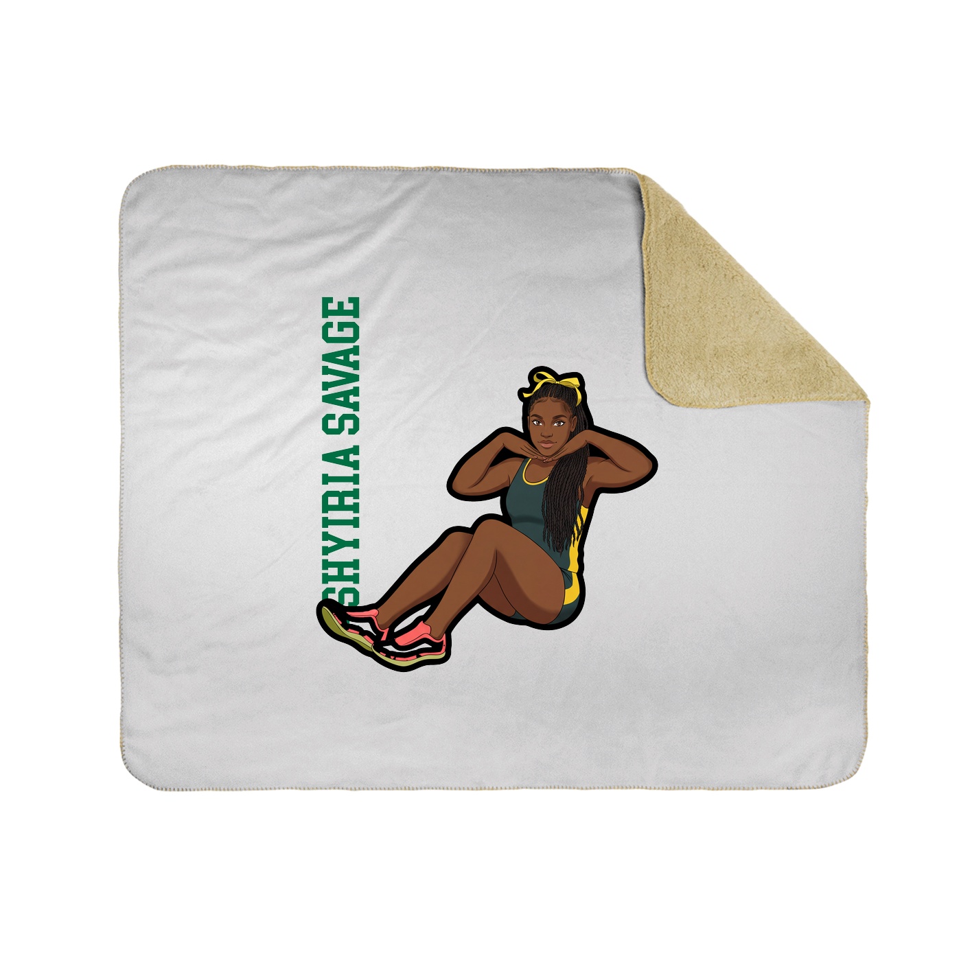Throw Blanket — Name Vertical in White