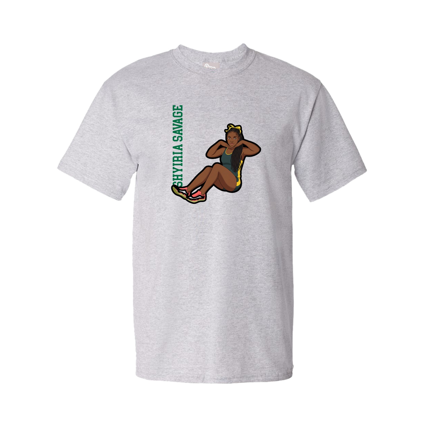 Youth Tee — Name Vertical in Grey
