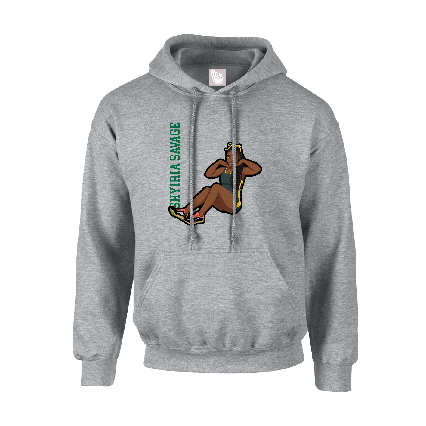 Hoodie — Name Vertical in Grey