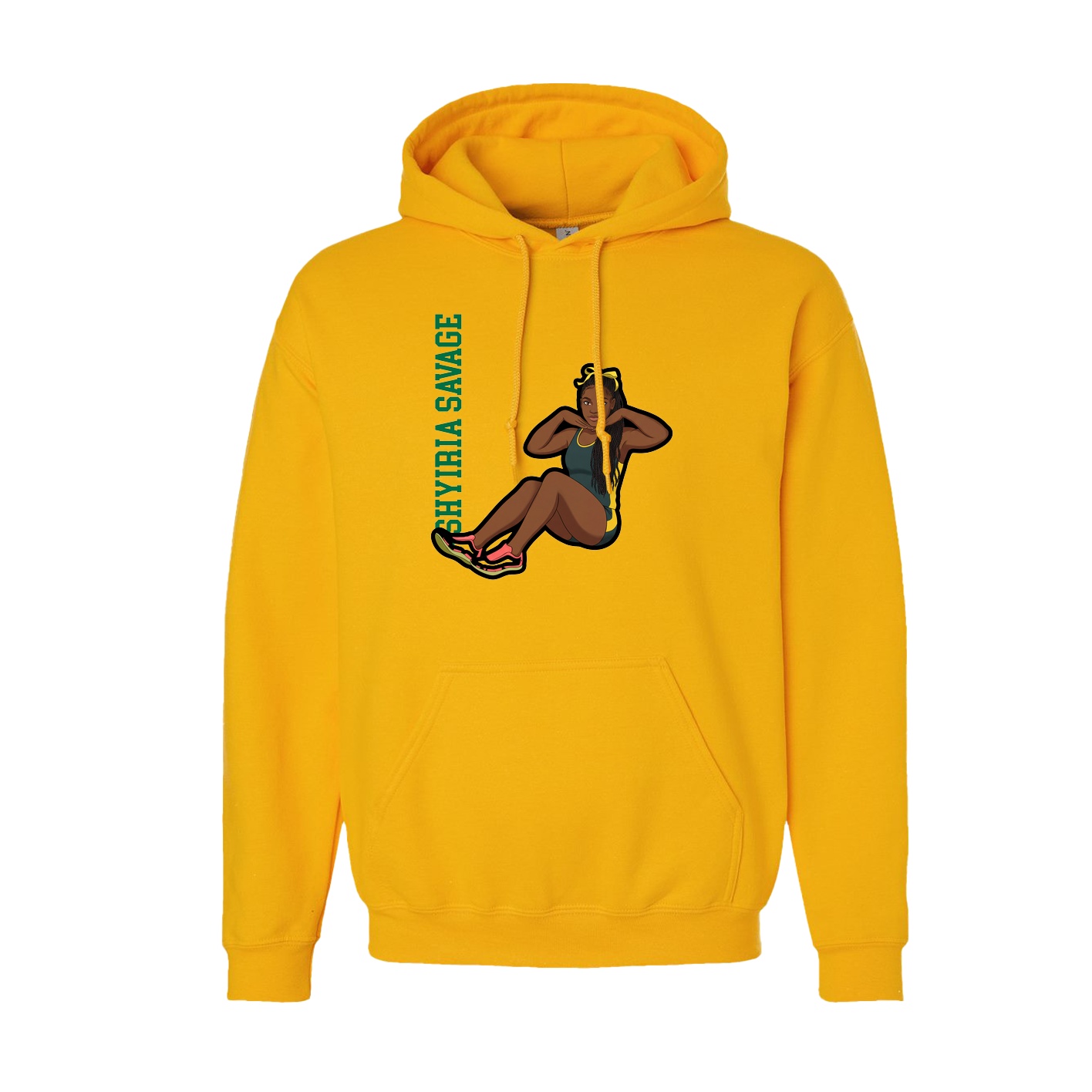 Youth Hoodie — Name Vertical in Gold